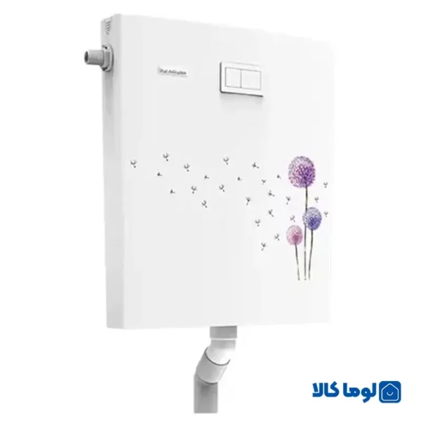 فلاش تانک روکار مدل اولترا اسلیم طرح دار قاصدک (با لوله توکار)