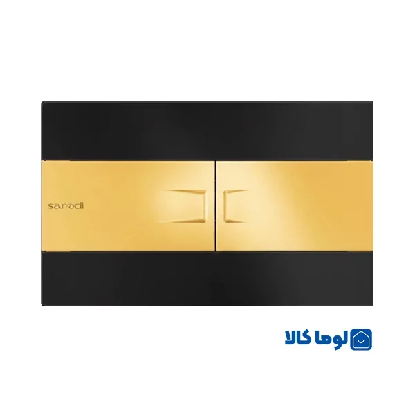 کلید فلاش تانک توکارایمن آب مدل فلت | مشکی طلایی براق درجه یک