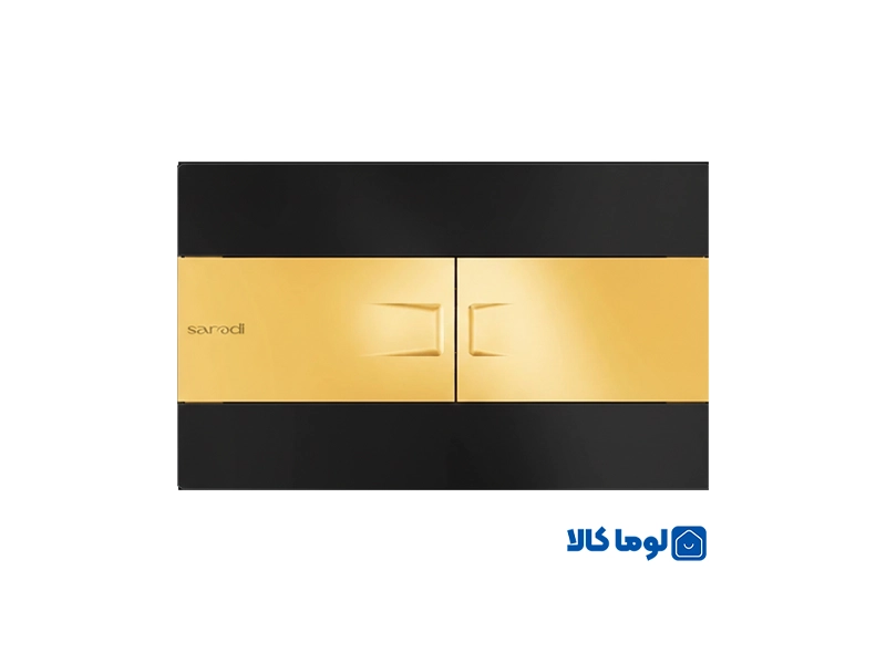 کلید فلاش تانک توکارایمن آب مدل فلت | مشکی طلایی براق درجه یک